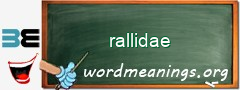 WordMeaning blackboard for rallidae